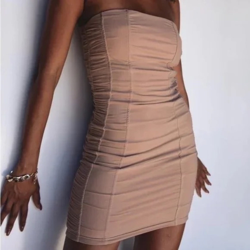 NWT PRINCESS POLLY Clique Bodycon Mini Dress Brown